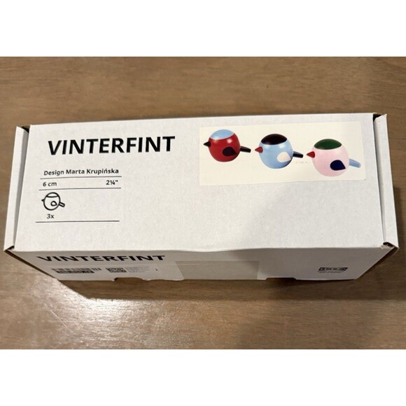 IKEA Vinterfint Decoration Set of 3 birds NEW mixed colors wood, 2 ¼" 106.050.18 - Picture 4 of 7